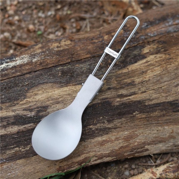 Titanium Foldable Spoon And Fork For Camping Or Outdoor