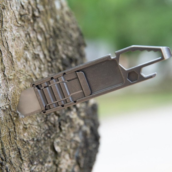 Titanium Multi-function Utility EDC Knife Using Standard Replaceable Trapezoidal Blade