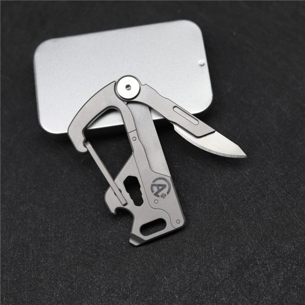 Titanium Multi-functional Quick Keychain With Hiden Replaceable Surgery Blade